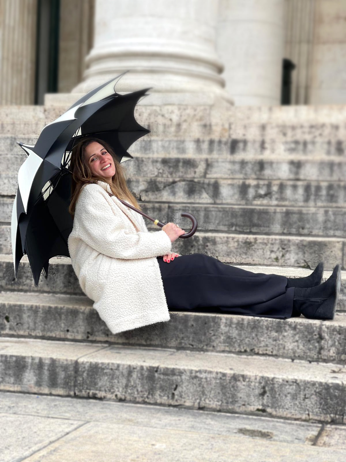 Parapluie Femme Luxe Noir Blanc