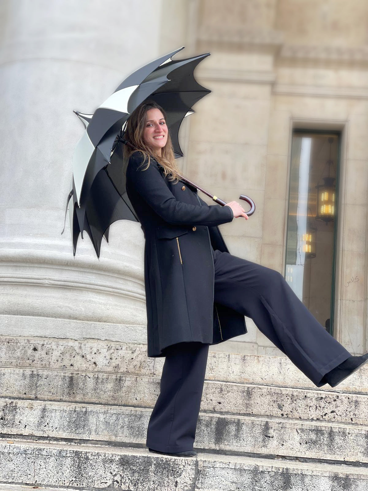 Parapluie Femme Luxe Noir Blanc